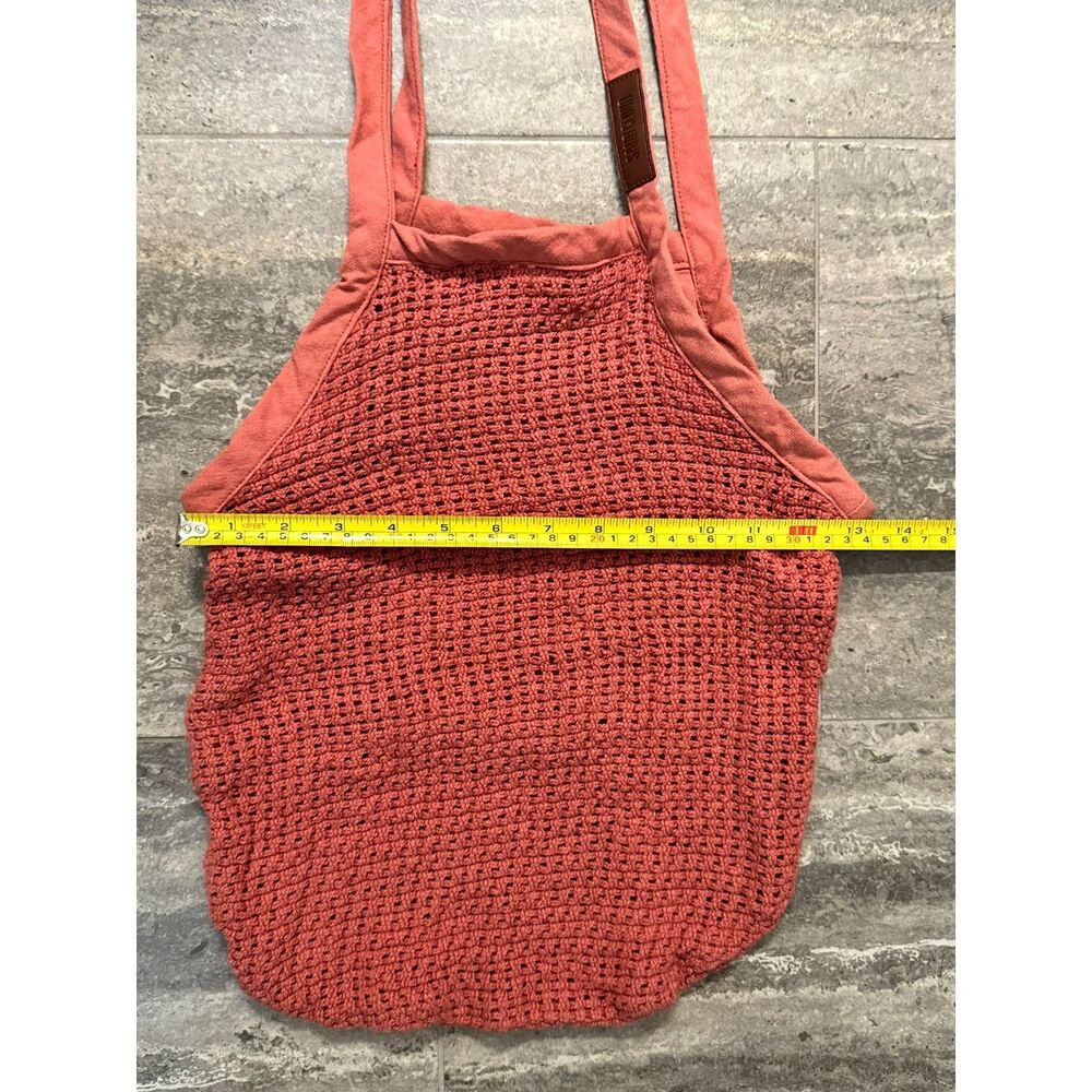 Sand Cloud Net Market Tote Bag Coral Pink Mesh Shopper Zipper Pocket - Picture 7 of 9